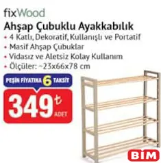 FİXWOOD AHŞAP ÇUBUKLU AYAKKABILIK 23X66X78 CM